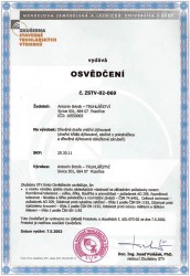 Certifikát - strana 1